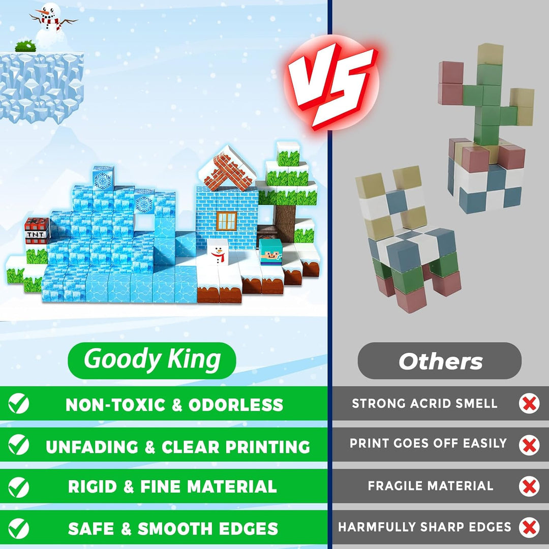 Goody King Magnetische Bausteine mit 100pcs Magnetwürfel Bauen Deine EIS und Schneewelt Frozen Spiel