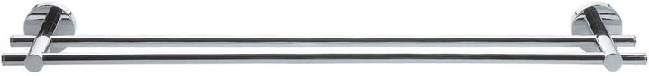tesa SMOOZ Doppel-Handtuchstange, verchromt - Badetuchhalter mit 2 Stangen - zur Wandbefestigung ohn