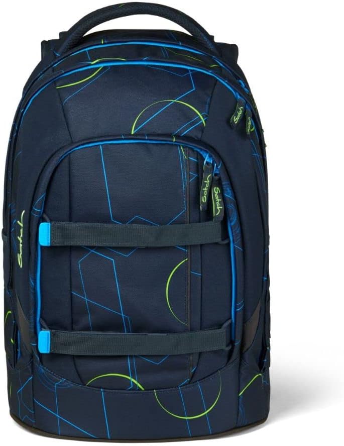 satch Pack Schulrucksack Set 2tlg. mit Schlamperbox Blue Tech, Blue Tech