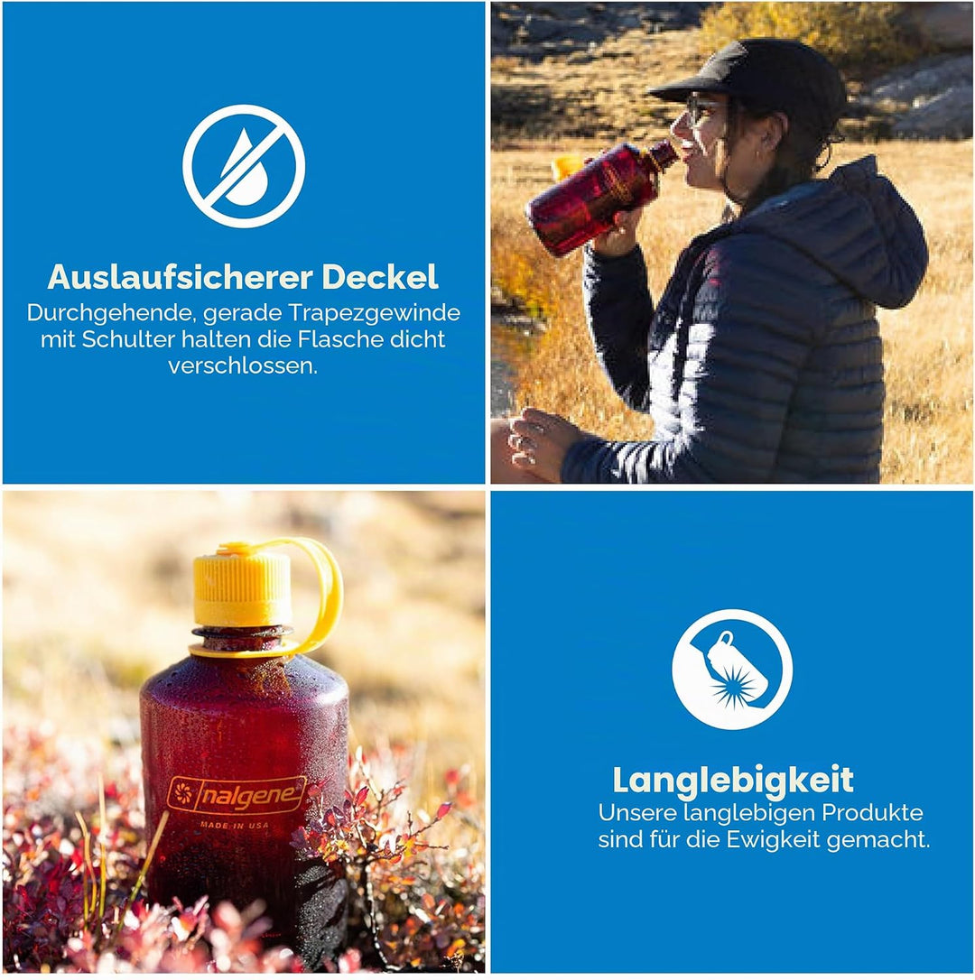 Nalgene Wasserflasche – Leichte Sustain Tritan BPA-freie, bruchsichere Flasche für Rucksackreisen, W