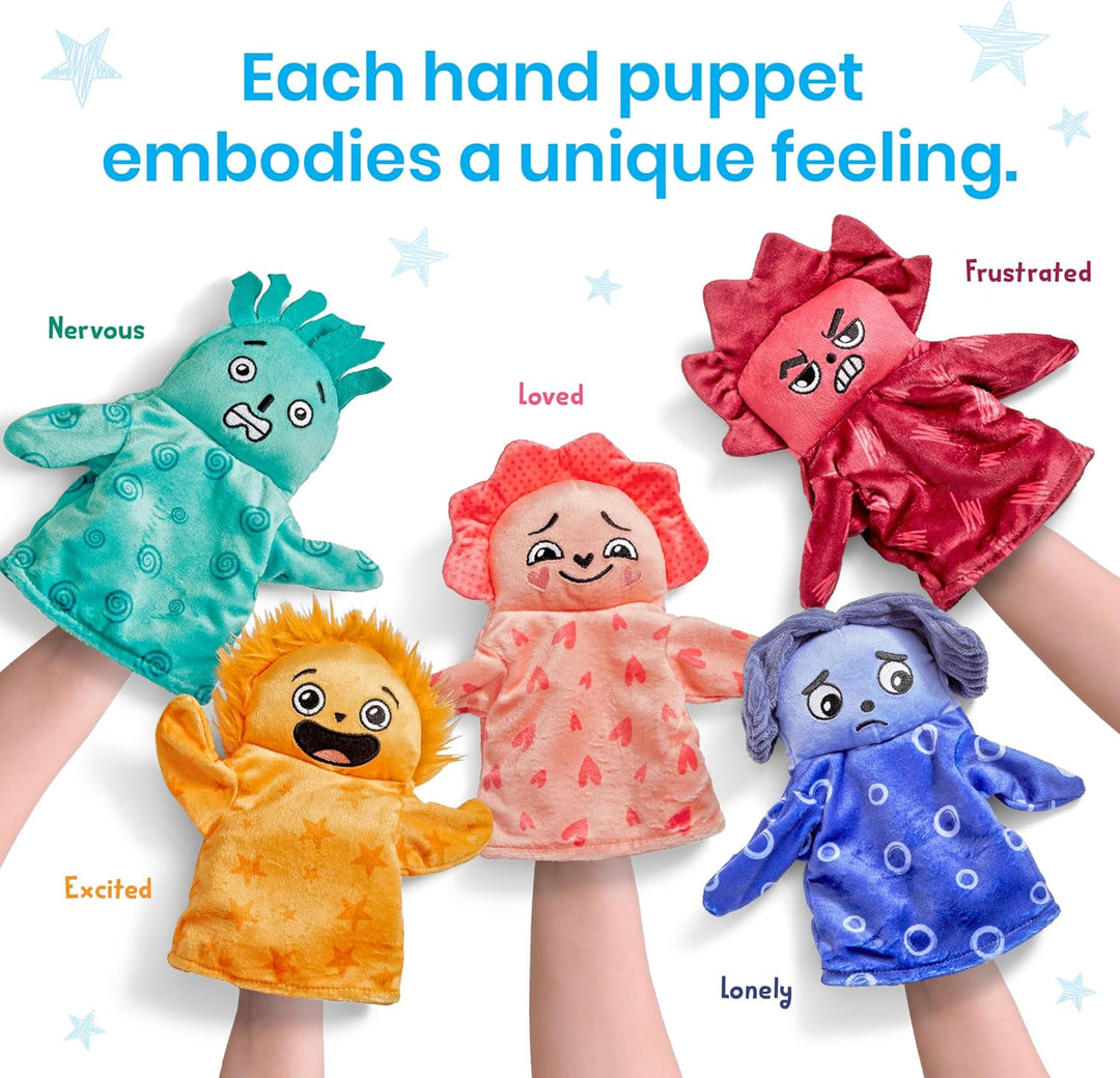 Learning Resources Feelings Family Handpuppen-Set, ab 18 Monaten, 5 Emotionen: Geliebt, Nervös, Frus