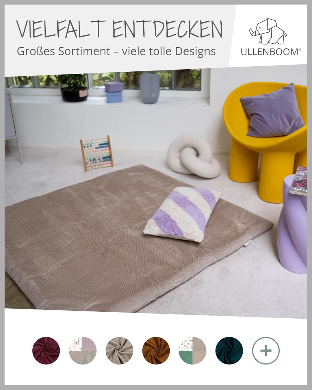 ULLENBOOM Windeltasche für unterwegs, Cord Sand, Made in EU - Wickeltasche für bis zu 3 Windeln, Feu