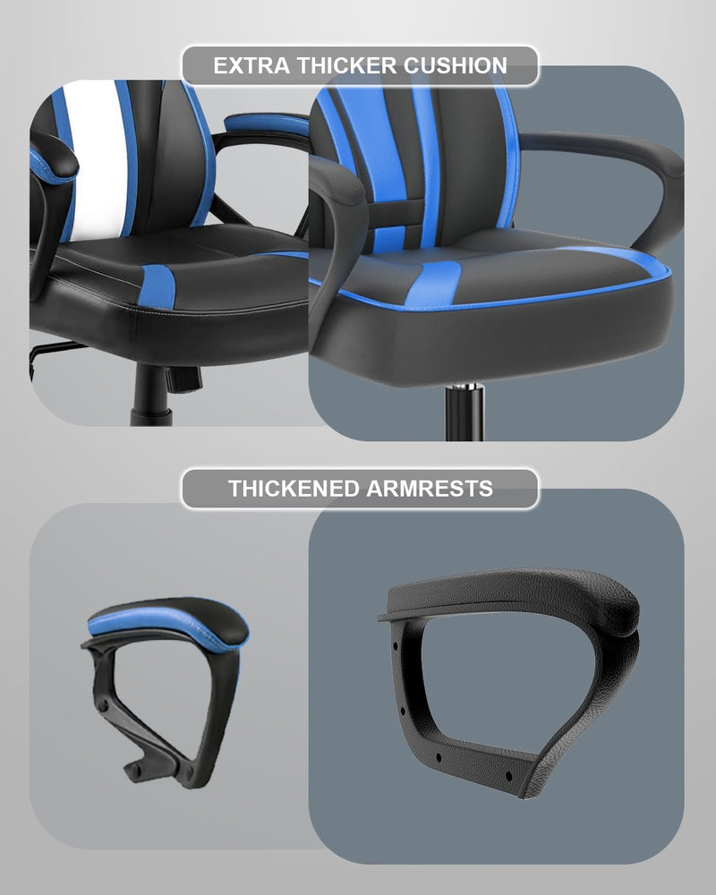 bigzzia Gaming Chair Ergonomic Gaming Stuhl Höhenverstellbarer Bürostuhl 360°Drehsessel Computer Gam