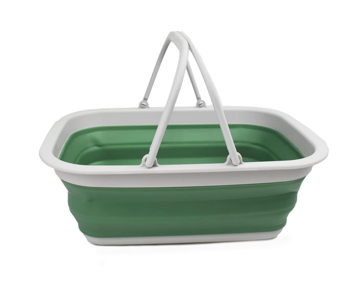 SAMMART 9,2 l zusammenklappbare Wanne mit Griff – tragbarer Picknickkorb für den Aussenbereich – Fal