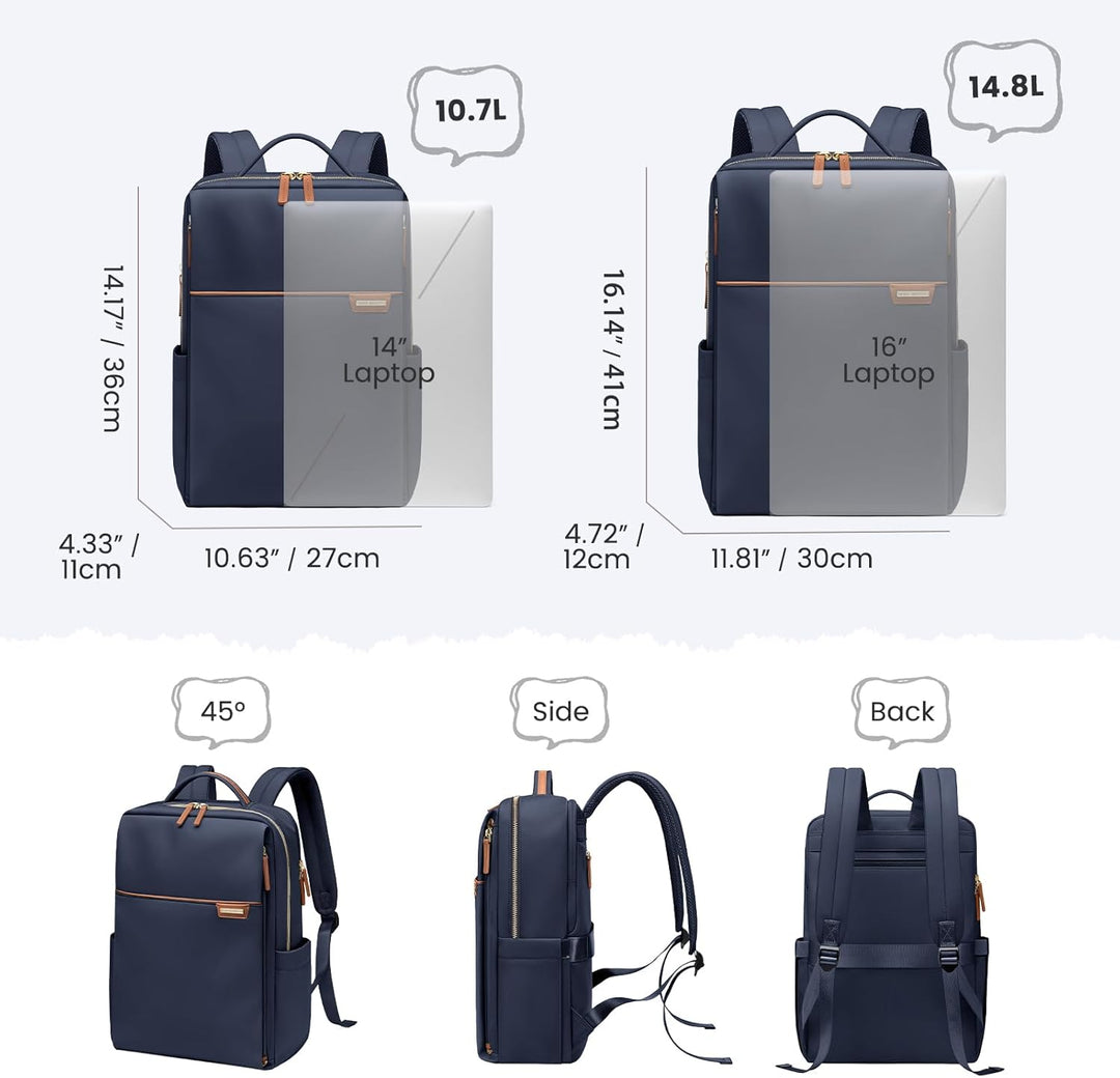 Rucksack Damen, Rucksack mit Laptop Fach,Herren Laptop Rucksack Wasserdicht, Schultasche Backpack Wo