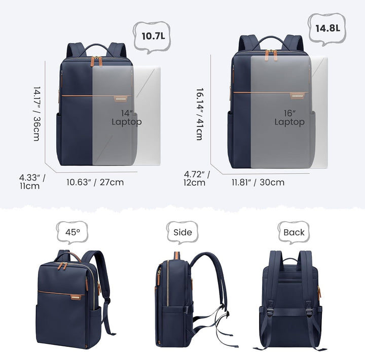 Rucksack Damen, Rucksack mit Laptop Fach,Herren Laptop Rucksack Wasserdicht, Schultasche Backpack Wo