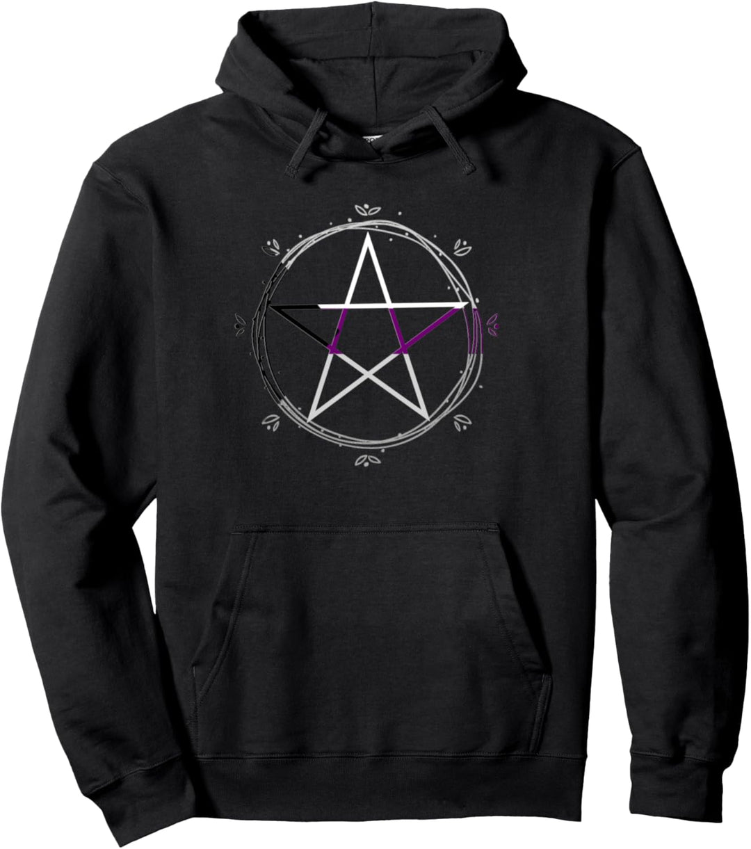 Demisexual Pentagramm Wiccan Pagan Demi Pride Flag Pentacle Pullover Hoodie