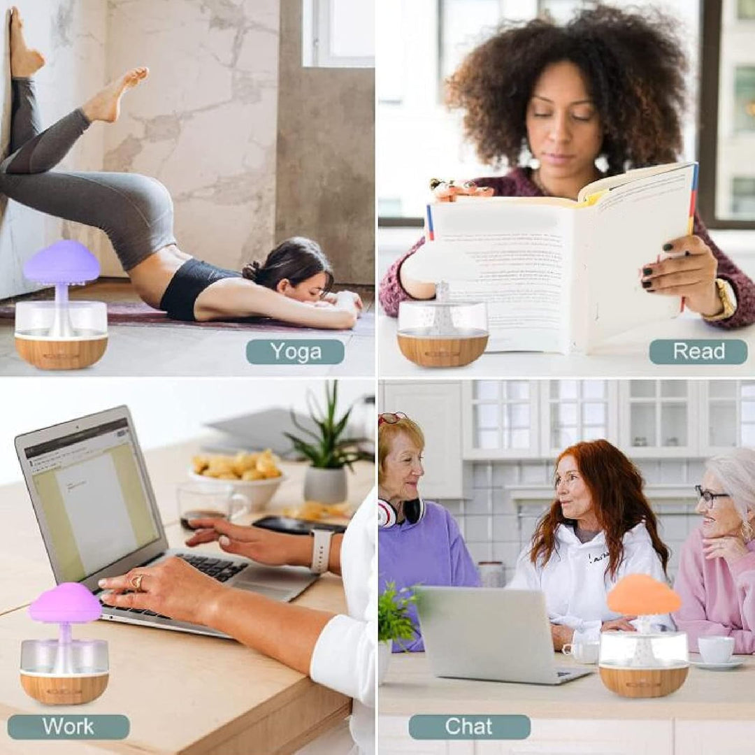 Regenwolken Luftbefeuchter, Rain Cloud Humidifier Diffuser Luftbefeuchter Pilz Wasser Lampe Raumbefe