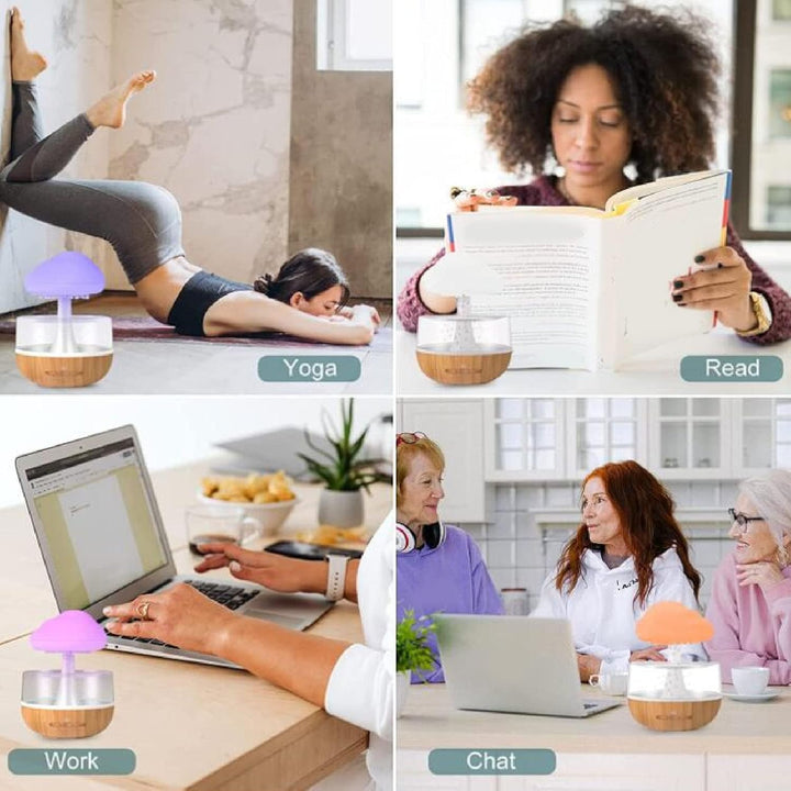 Regenwolken Luftbefeuchter, Rain Cloud Humidifier Diffuser Luftbefeuchter Pilz Wasser Lampe Raumbefe