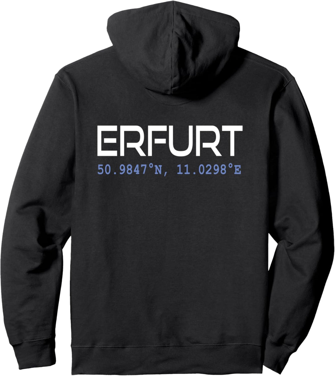 ERFURT GPS Koordinaten Städte ERFURTER THÜRINGEN Geschenk Pullover Hoodie