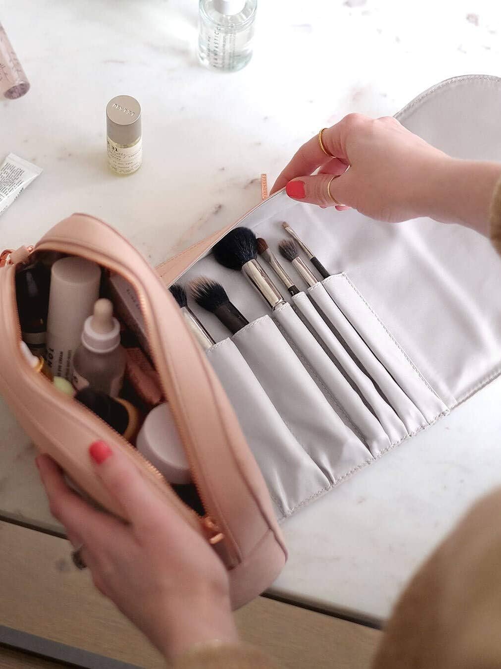 Stackers Kosmetiktasche zum Umwickeln, Blush Pink, Blush Pink