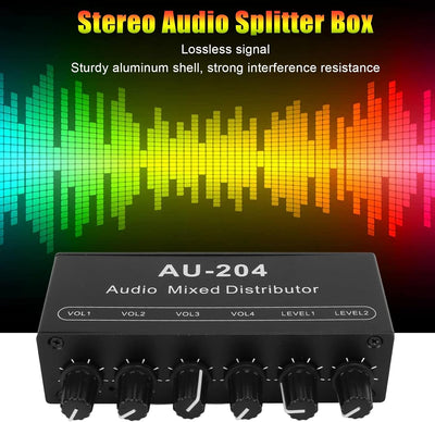 2 in 4 Out 3,5 Mm Stereo Audio Switch Stereo Audio Splitter Box Mini Vorverstärker Kopfhörerverstärk