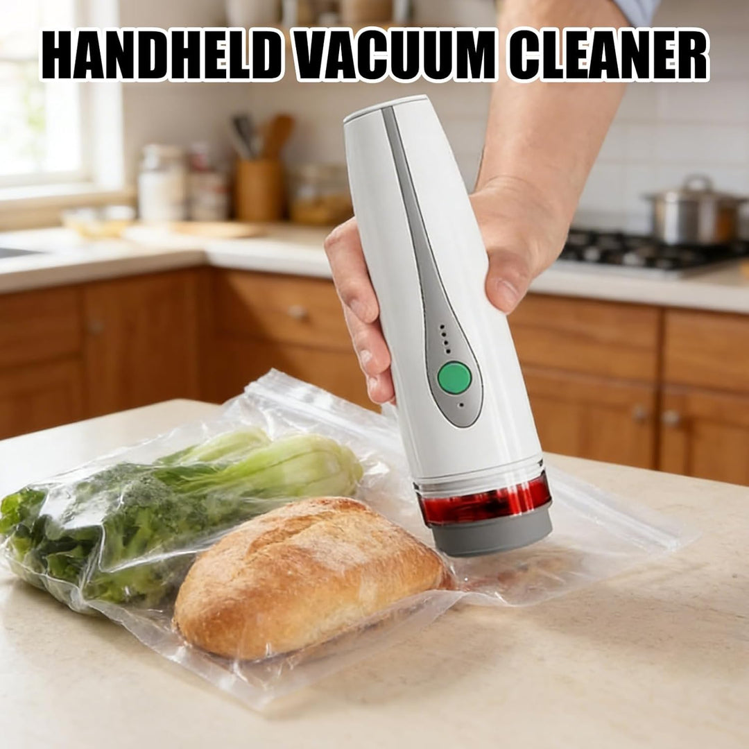 BAIFULAI Handvakuumierer, Vakuumiergerät, Hand Vakuumierer mit 60 kPa Saugkraft, inkl 30 Stück Zip-B