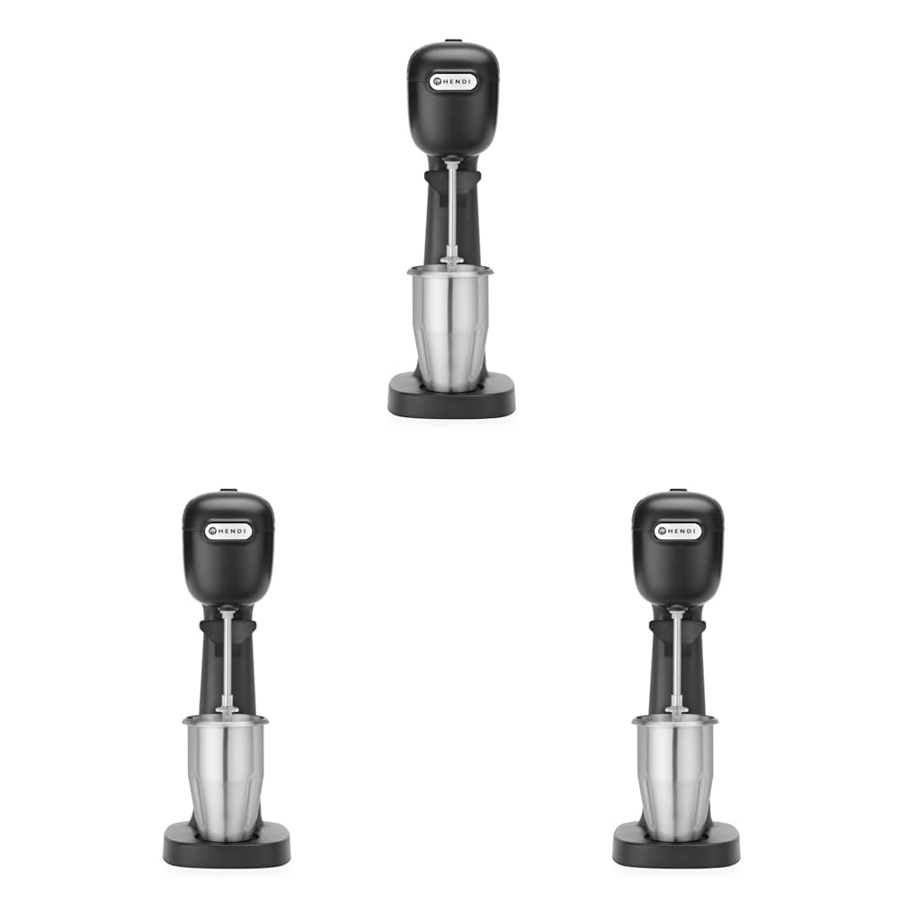 HENDI Milchshake Maker, Inkl. 2 Mixbechers (Edelstahl und Polykarbonat) und 4 austauschbaren Rührwer