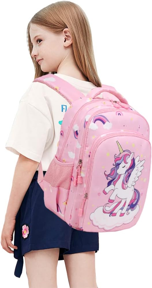 Kinderucksack Einhorn für Mädchen Schulrucksack Rucksack Kinder Schultasche 3 in 1 Schultaschen Sets