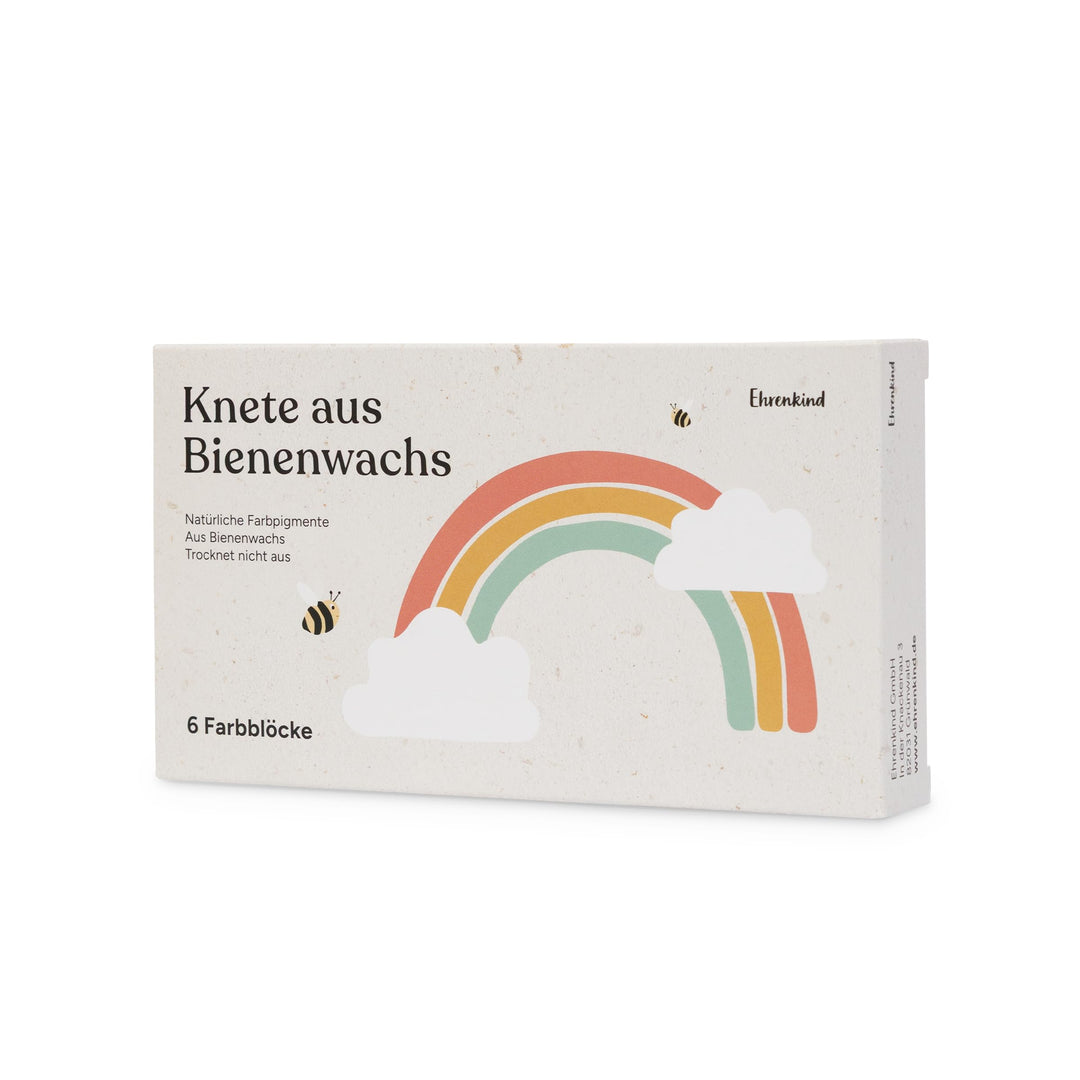 Ehrenkind® Bienenwachs Knete Kinder 6 Farben, natürliche Modelliermasse, wiederverwendbar, trocknet