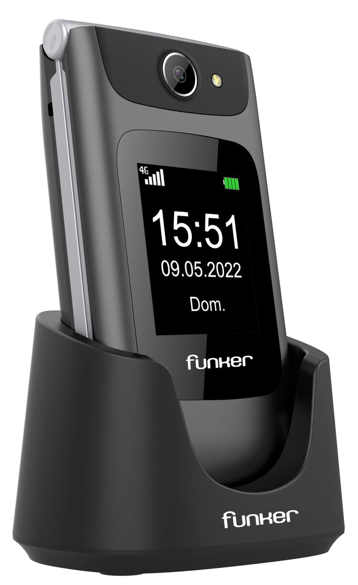 Funker C250 Comfort 4G - Klapphandy 4G für Senioren, Tasten und grosse Tasten, einfach zu bedienen,