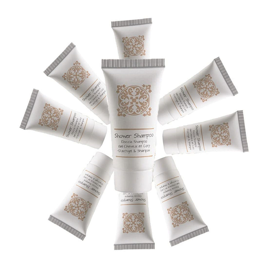 MAQA 100 Stück Einzeldosis-Dusche-Shampoo 25 ml, Hotel-Shampoo Duschgel, Courtesy Line Shower Shampo