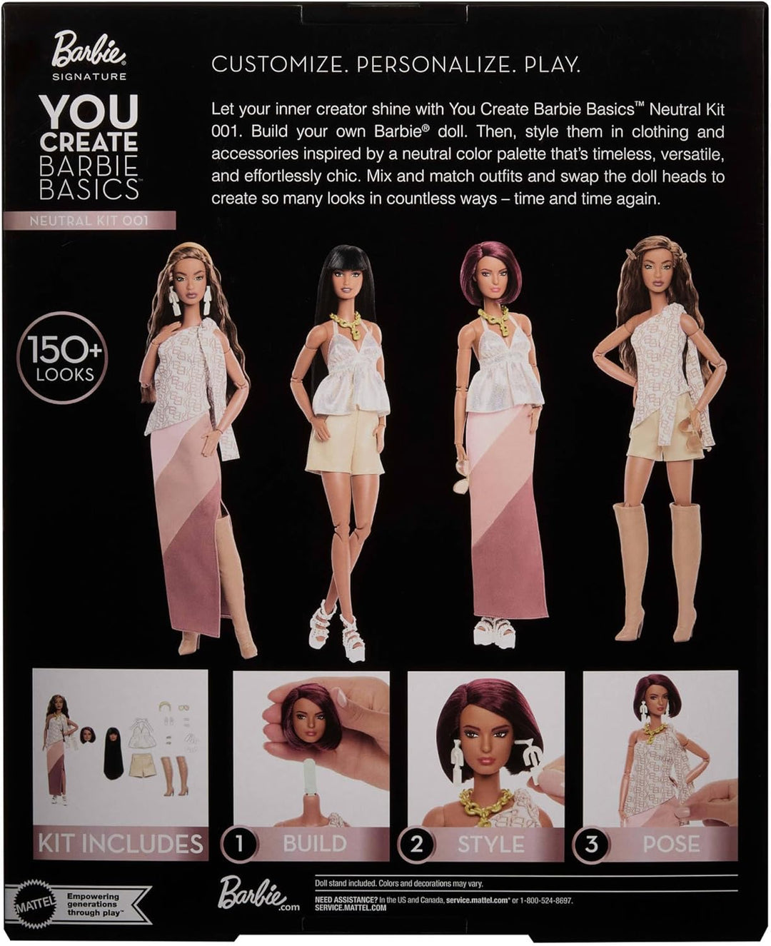 Barbie Basics You Create Neutral Kit 001 mit individuell gestaltbarer Modepuppe, Mode in universelle