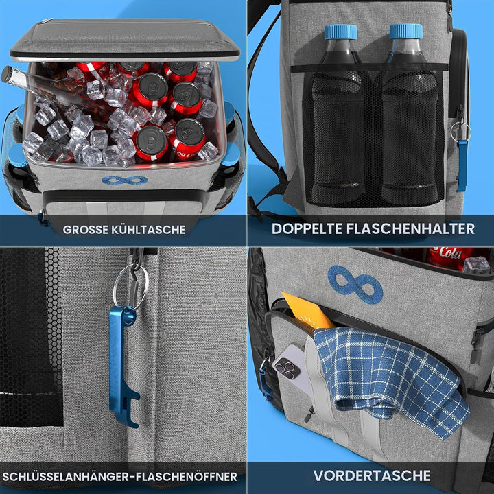 Everlasting Comfort Kühlrucksack für Strandausflüge und Wanderungen, grosse, Rucksack kühltasche mit