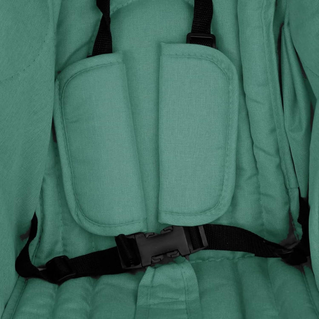 Tidyard Geschwisterwagen Zwillingswagen Doppelkinderwagen Zwillingsbuggy Kinderwagen Stahl Grün, Grü