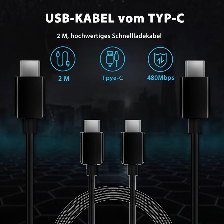 2 Pack 45W USB C Schnellladegerät mit 2m USB-C Schnellladekabel, PPS-Schnellladen Netzteil für Samsu