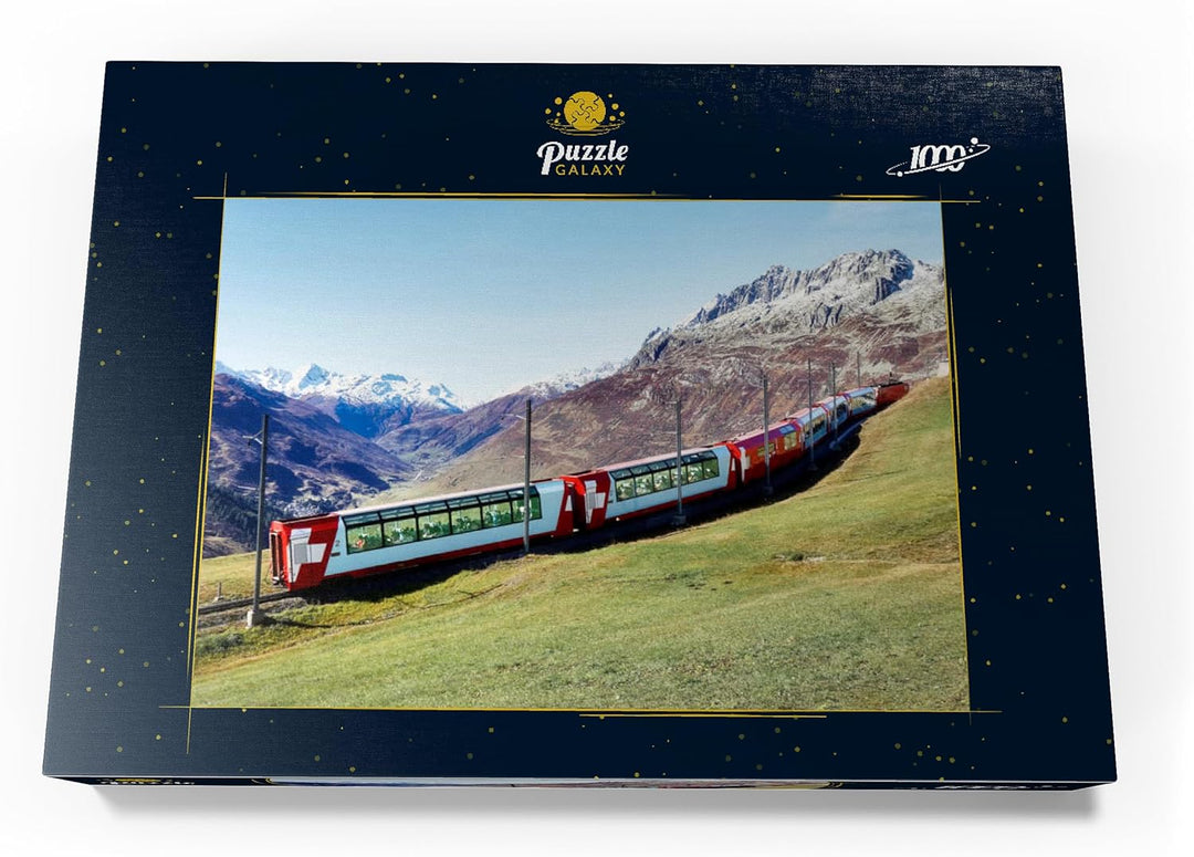 Panorama Zug in Andermatt, Uri, Schweiz - Premium 1000 Teile Puzzle - MyPuzzle Sonderkollektion von
