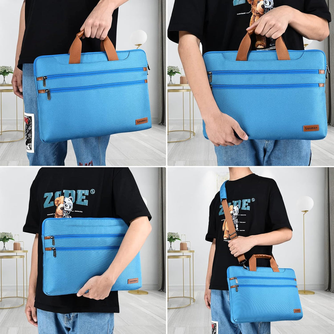 LONMEN 14 Zoll Laptop Hülle Wasserdicht Schultertasche Tasche Kompatibel mit 15" MacBook Pro 2019 /