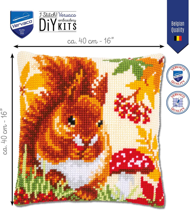 Vervaco Kit coussin au point de croix Ecureuil in automne