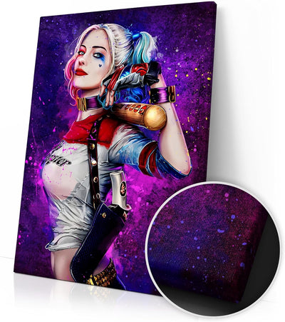 Artmazing | Bild Harley Quinn | Bilder Wand | Harley Quinn Bild bunt | Leinwand Bilder | Pop Art Bil