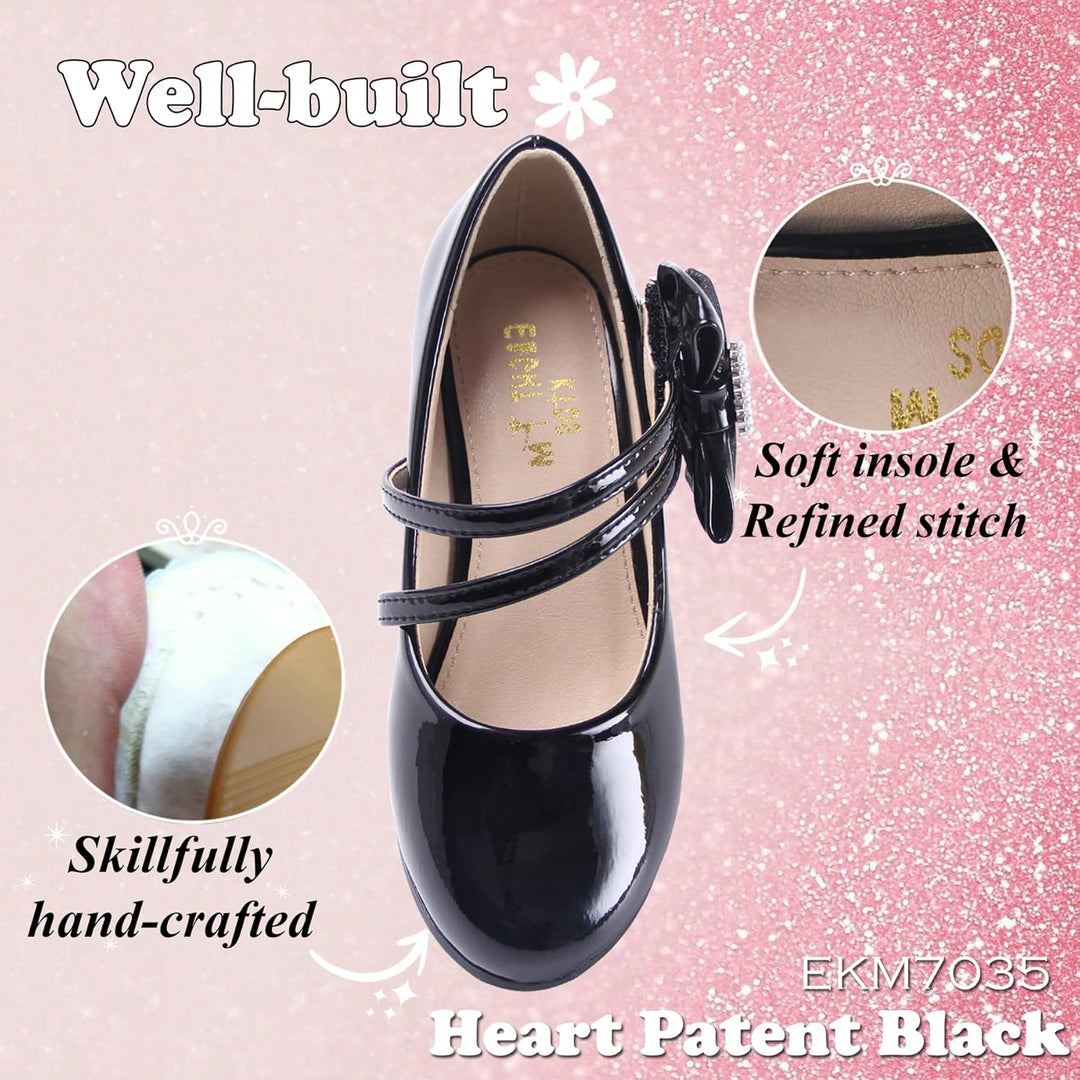 EIGHT KM EKM7018 Mädchen High Heel Kleid Schuhe Mary Jane Prinzessin Hochzeit Pumps Schuhe Glänzend