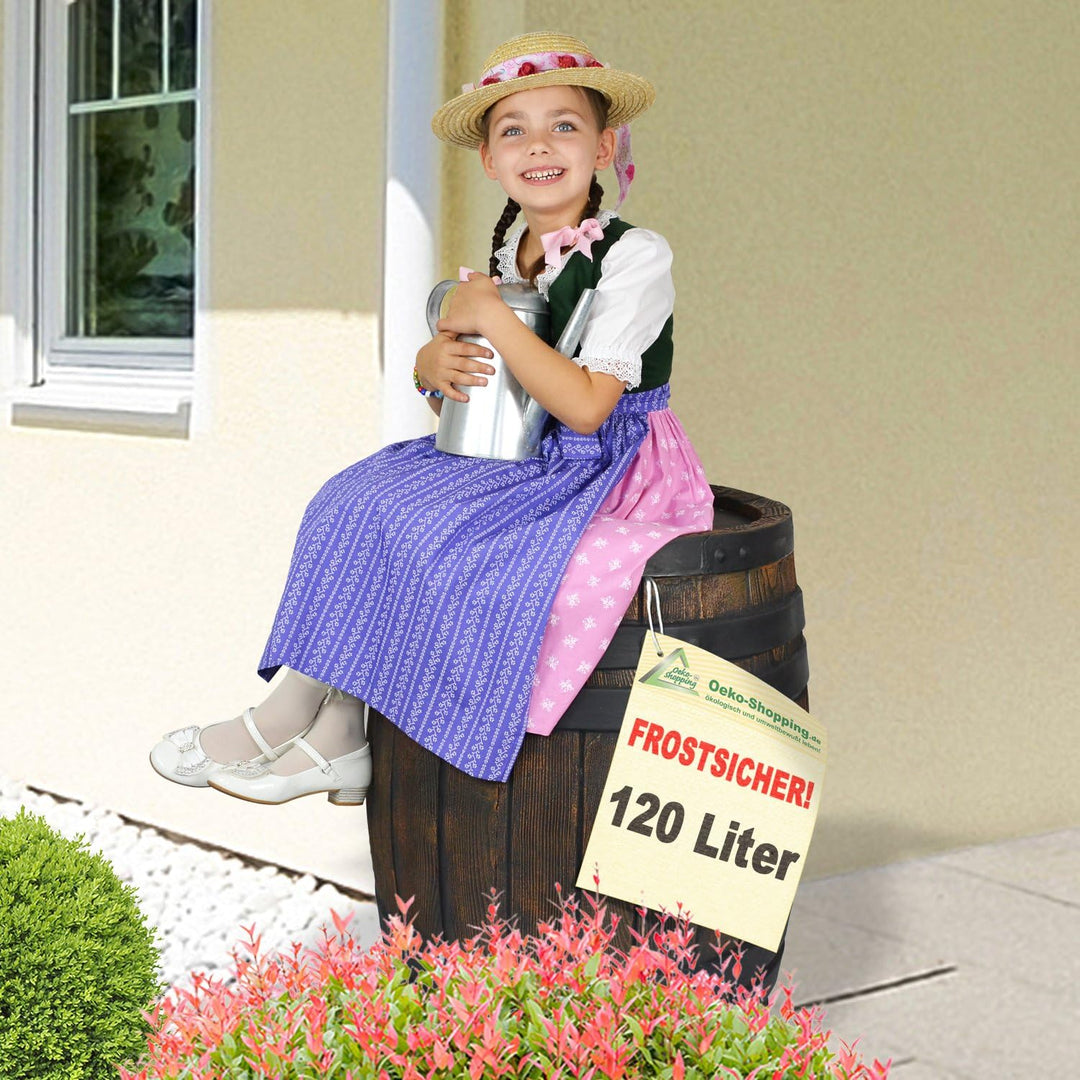 EICHENFÄSSER SITZGARNITUR, REGENFASS Wasserfass REGENWASSERTONNE Wassertonne - FROSTSICHERES Gartenf