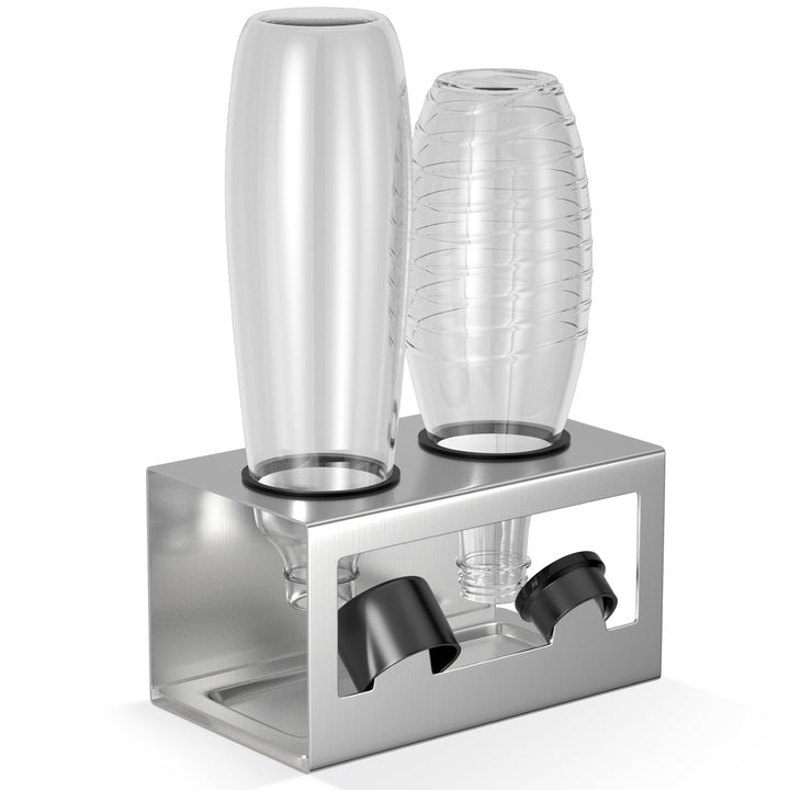 HOMMAND Flaschenhalter für SodaStream Crystal und Emil Flaschen, Edelstahl Flaschenhalter Abtropfges