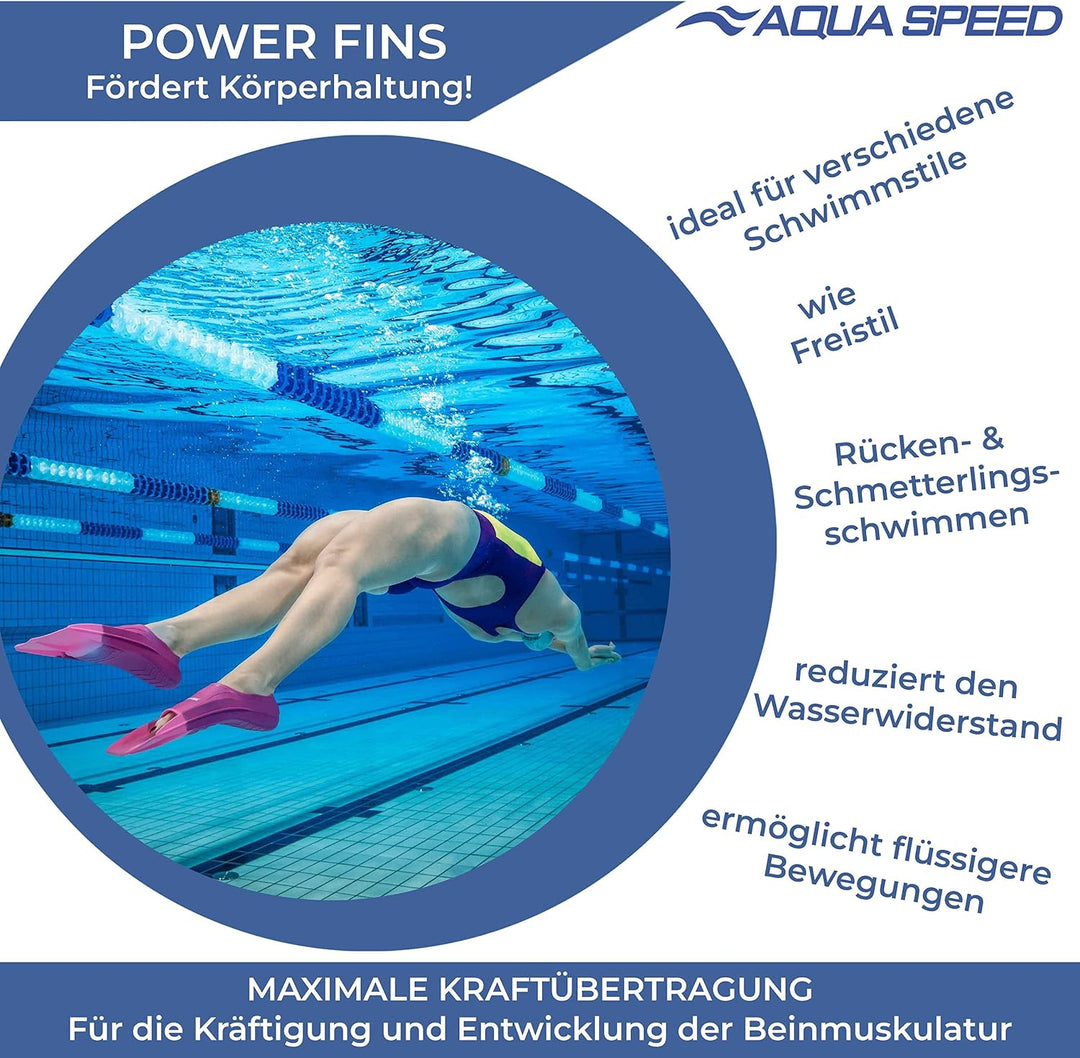 Aqua Speed Kurze Schwimmflossen für Erwachsene und Kinder I HIGH TECH | weiche Trainingsflossen I le