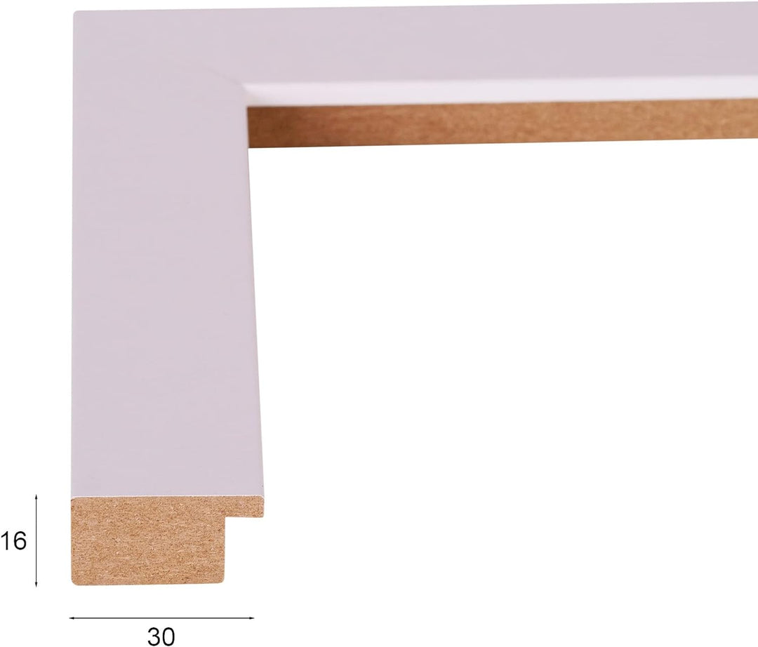 Rahmendesign24 Bilderrahmen Milano 70x90 Weiss (matt) Fotorahmen, Wechselrahmen, Posterrahmen, Puzzl