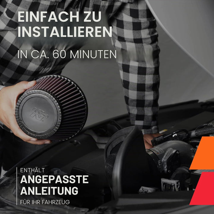 K&N 69-6000 Waschbarer und wiederverwendbarer TR KFZ Hochleistungsluftfiltersystem, Rot, Rot
