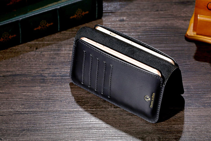 Cronus & Rhea - Smartphone Geldbörse aus Leder - Modell: Cerberus - Mit Geschenkbox - Geldbeutel Hül