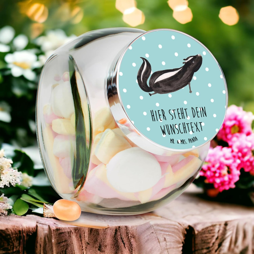 Mr. & Mrs. Panda Keksdose personalisiert Stinktier Yoga L 870ml - Personalisierte Geschenke, Namaste