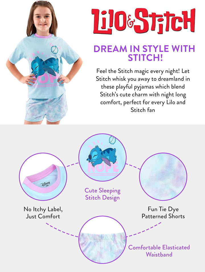 Disney Stitch Schlafanzug | Lilo Und Stitch Pyjama Mädchen | Tie-Dye Schlafanzüge Für Mädchen, 158