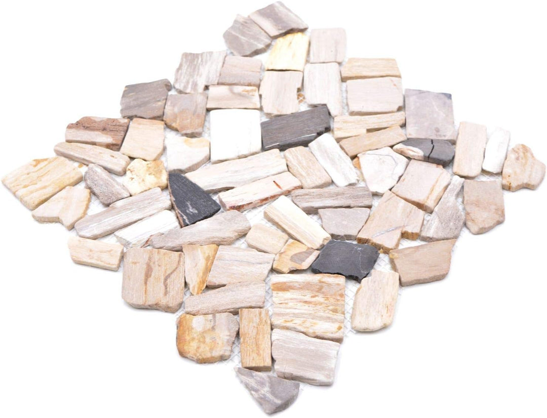 Mosaik Fliese Bruch/Ciot mix Fossil für WAND KÜCHE Wandverblender Fliesenspiegel Verkleidung | 10 Ma