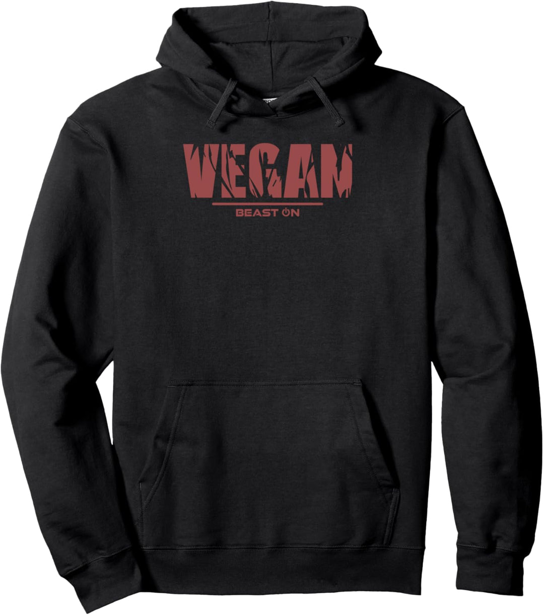 Vegan in rot Training Workout Fitness Motivation Gym Vegan Pullover Hoodie