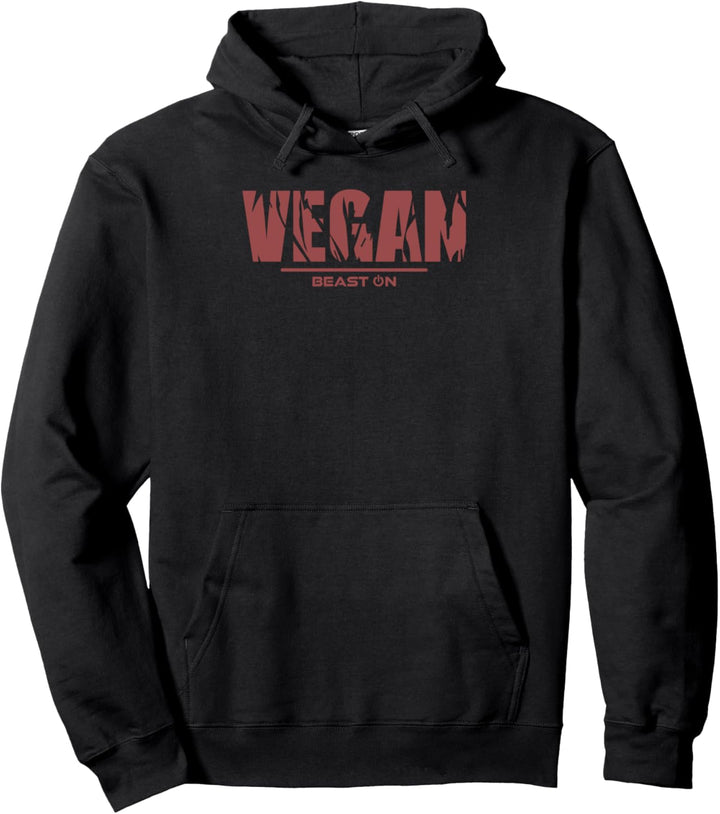 Vegan in rot Training Workout Fitness Motivation Gym Vegan Pullover Hoodie