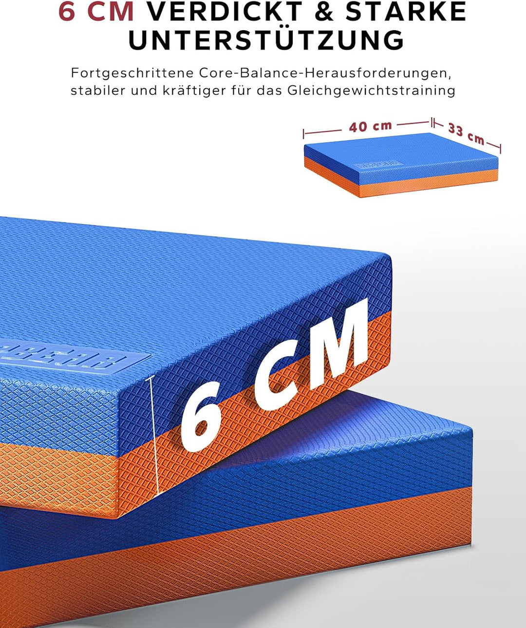 HAPBEAR Balance Pad 2er-Sets, 40x33cm rutschfest Balance-Kissen,6cm Dickes Gleichgewichtskissen für