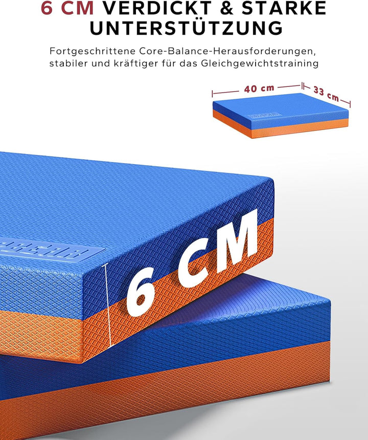HAPBEAR Balance Pad 2er-Sets, 40x33cm rutschfest Balance-Kissen,6cm Dickes Gleichgewichtskissen für
