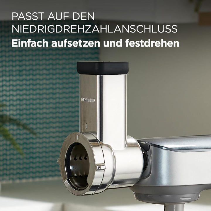 Kenwood Trommelraffel KAX643ME, Zubehör für Kenwood Küchenmaschinen, elektrischer Zerkleinerer zum S