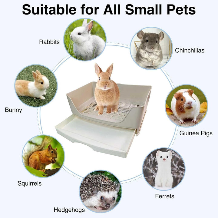 kathson grosses Kaninchenklo zum Trainieren, Töpfchen-Ecktoilette mit Schublade, grösses Klo für erw