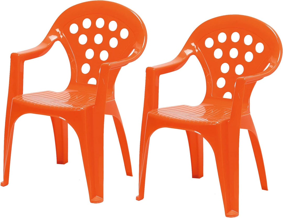 Hline Kinder Garten Sitzgruppe Tisch mit Stühlen Gartenstuhl Sessel (1 Tisch 2 Stühle rot), 1 Tisch
