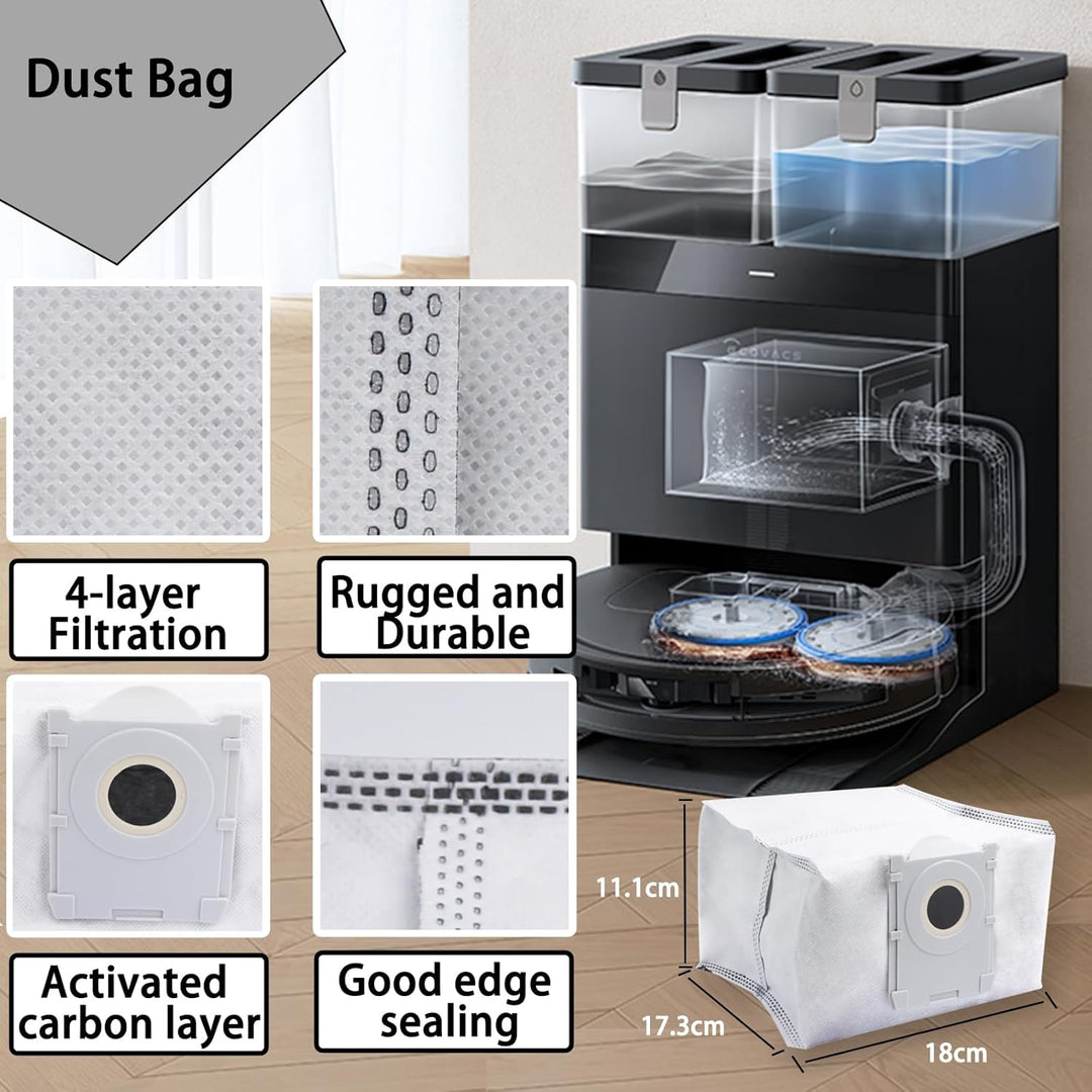 17 Stück Zubehör für Ecovacs DEEBOT T50 Pro Omni / T50 Omni /T50 Max /T50 Max Pro /T50 Pro Staubsaug