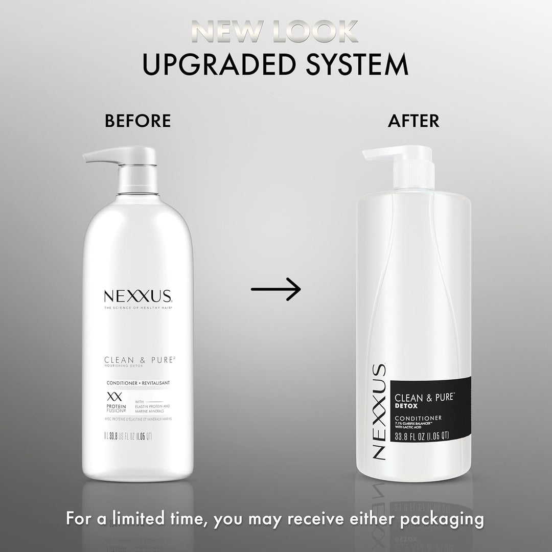 Nexxus Clean and Pure Conditioner für gepflegtes Haar mit ProteinFusion Silikon, Farbstoff und Parab