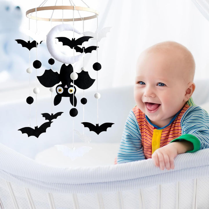 Mobile Baby Bettglocke mit Schwarze Fledermaus Hängende Mobile Windspiel für Babybett Kinderbett Hal